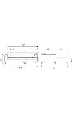 Memphis Sectional Smoke RHF