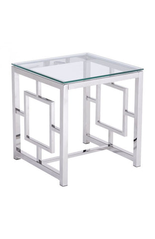 Geranium Side Table Polished Stainless Steel