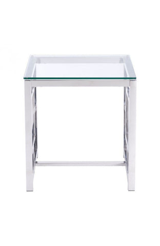 Geranium Side Table Polished Stainless Steel