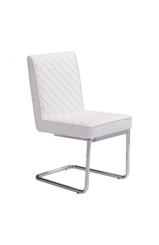 Quilt Armless Dining Chair White