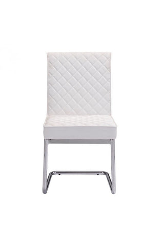 Quilt Armless Dining Chair White