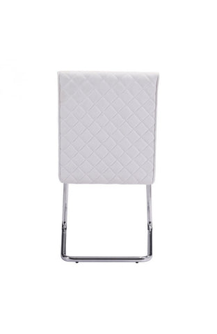 Quilt Armless Dining Chair White