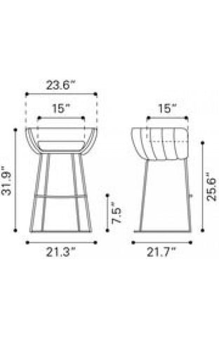 Latte Counter Chair Orange