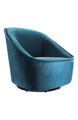 Pug Swivel Chair Quilted Aquamarine