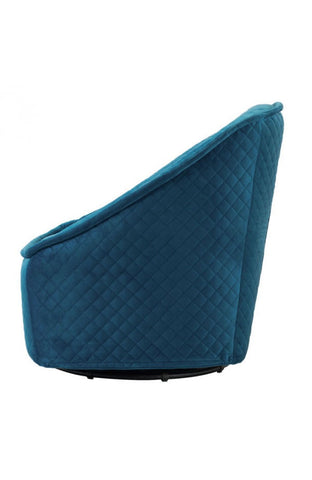 Pug Swivel Chair Quilted Aquamarine