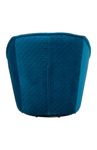 Pug Swivel Chair Quilted Aquamarine