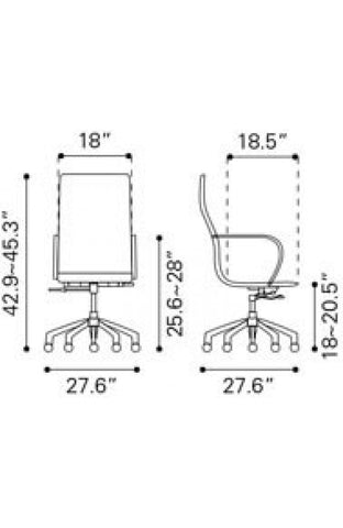 Glider High Back Office Chair White