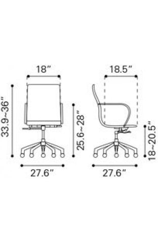 Glider Low Back Office Chair White