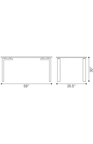 Roca Dining Table Polished Stainless Steel