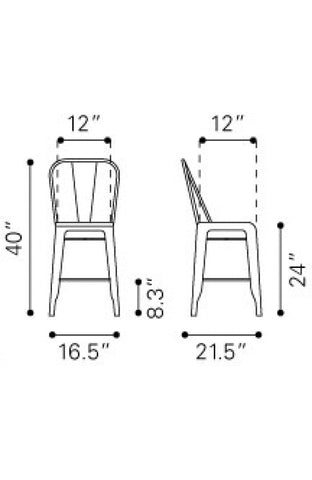 Elio Counter Chair Gunmetal