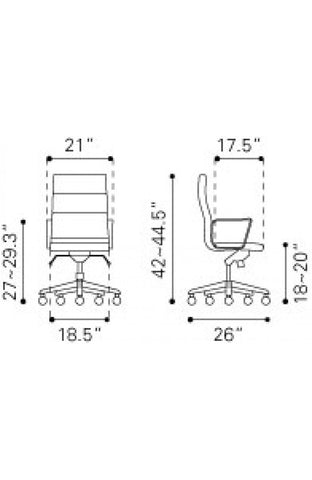 Engineer High Back Office Chair Espresso