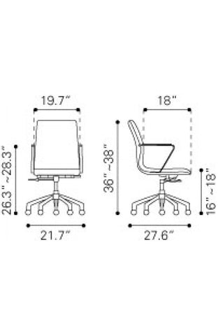 Herald High Back Office Chair White