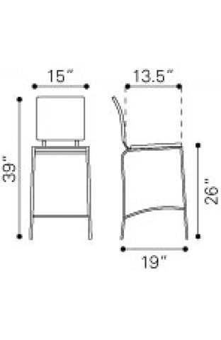 Criss Cross Counter Chair Espresso