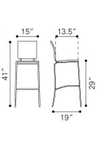 Criss Cross Bar Chair Espresso