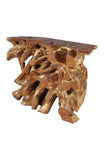 Dino Console Table Natural & Antique Gold