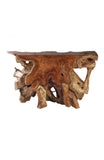 Dino Console Table Natural & Antique Gold