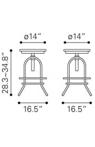 Twin Peaks Barstool Distressed Natural