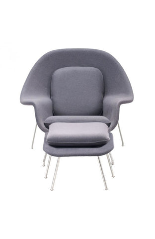 Nursery Occasional Chair & Ottoman Light Gray