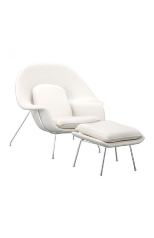 Nursery Occasional Chair & Ottoman White