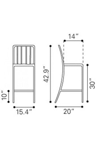 Gastro Bar Chair Brushed Aluminum