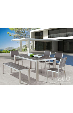 Metropolitan Double Bench Brushed Aluminum