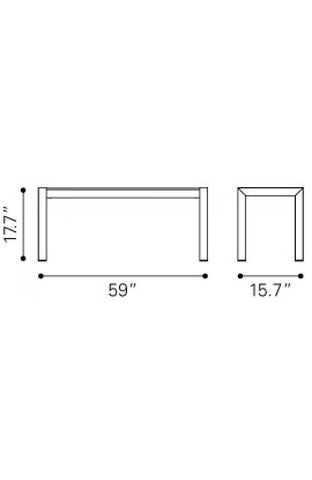 Metropolitan Double Bench Brushed Aluminum