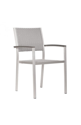 Metropolitan Dining Arm Chair Brushed Aluminum