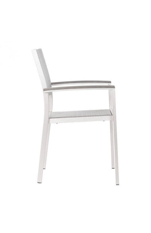 Metropolitan Dining Arm Chair Brushed Aluminum
