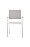 Metropolitan Dining Arm Chair Brushed Aluminum