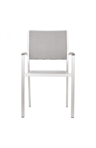 Metropolitan Dining Arm Chair Brushed Aluminum