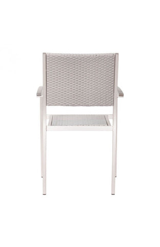 Metropolitan Dining Arm Chair Brushed Aluminum