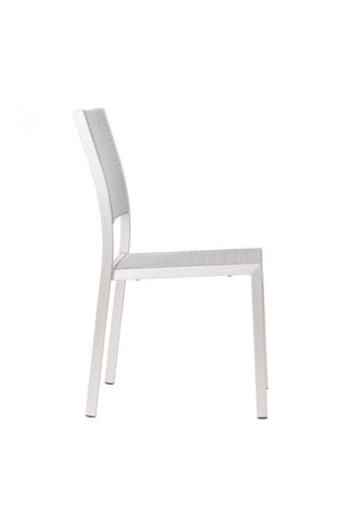 Metropolitan Dining Armless Chair Brushed Aluminum