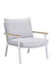 Maya Beach Arm Chair Light Gray, Natural & White