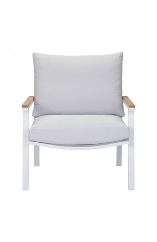 Maya Beach Arm Chair Light Gray, Natural & White