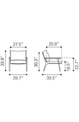 Maya Beach Arm Chair Red, Nautral & White