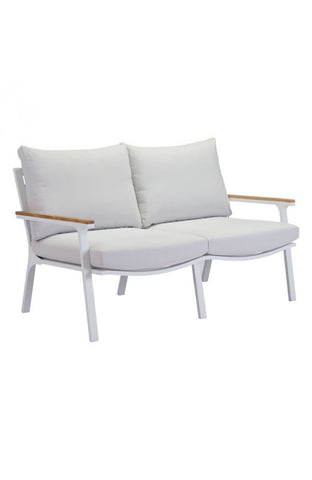 Maya Beach Sofa Light Gray, Nautral & White