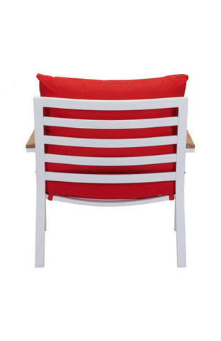 Maya Beach Arm Chair Red, Nautral & White