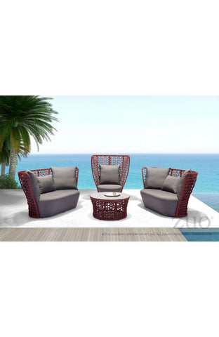 Faye Bay Beach Chair Cranberry & Gray