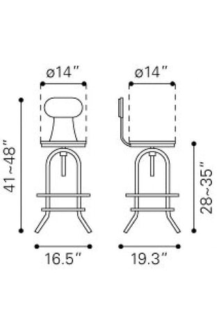 Twin Peaks Bar Chair Distressed Natural