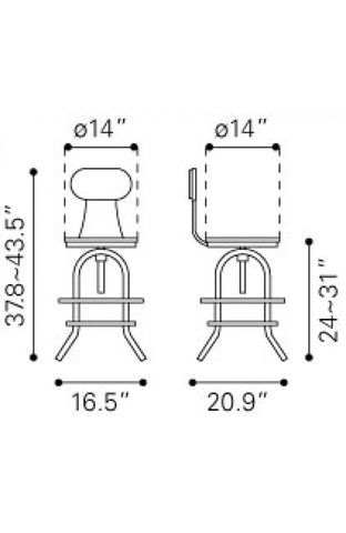 Twin Peaks Counter Chair Distressed Natural