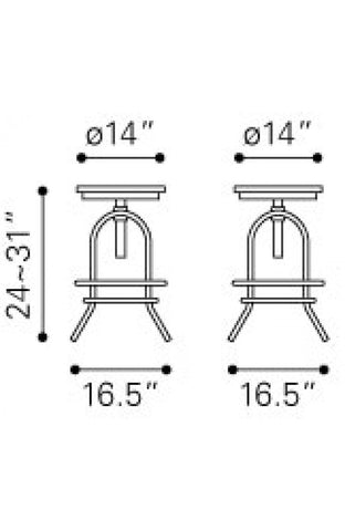 Twin Peaks Counter Stool Distressed Natural