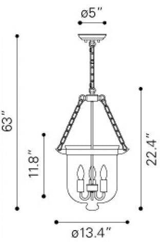 MASTERTON CEILING LAMP DISTRESSED BLACK